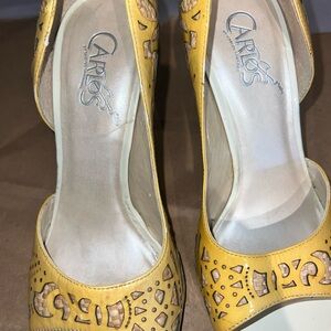 Yellow Cutout Women's Sandals